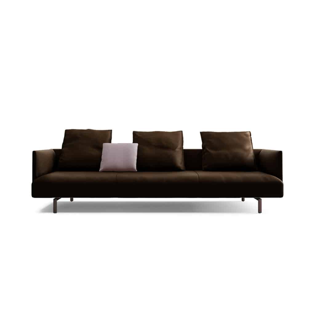 Muud Sofa 3 - Sitzer - in Leder Rodeo Soft Deep chocolate - 286 x 94