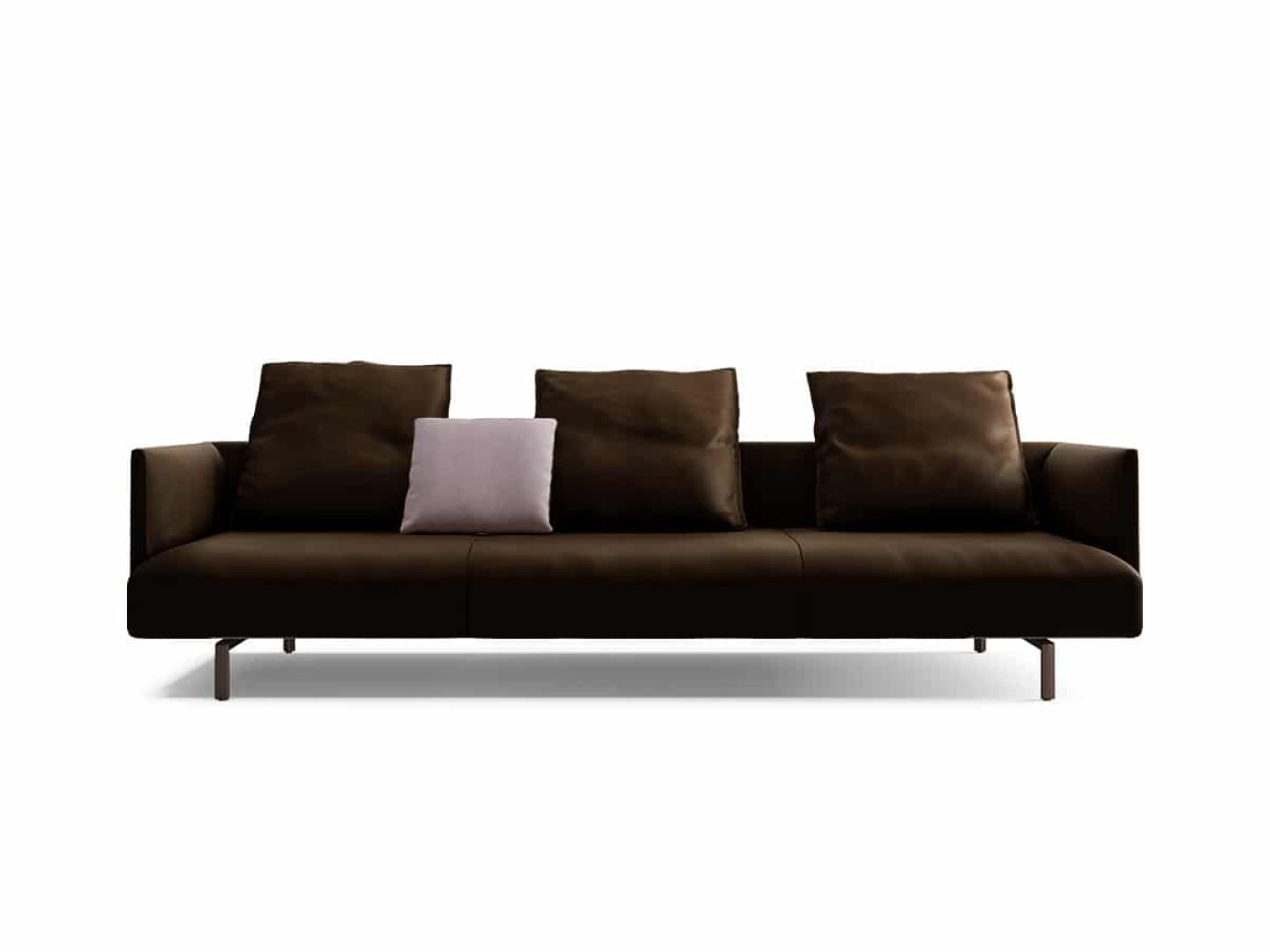 Muud Sofa 3 - Sitzer - in Leder Rodeo Soft Deep chocolate - 286 x 94